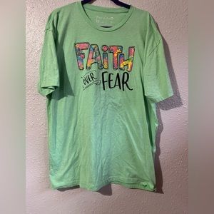 Bright lime green graphic tee